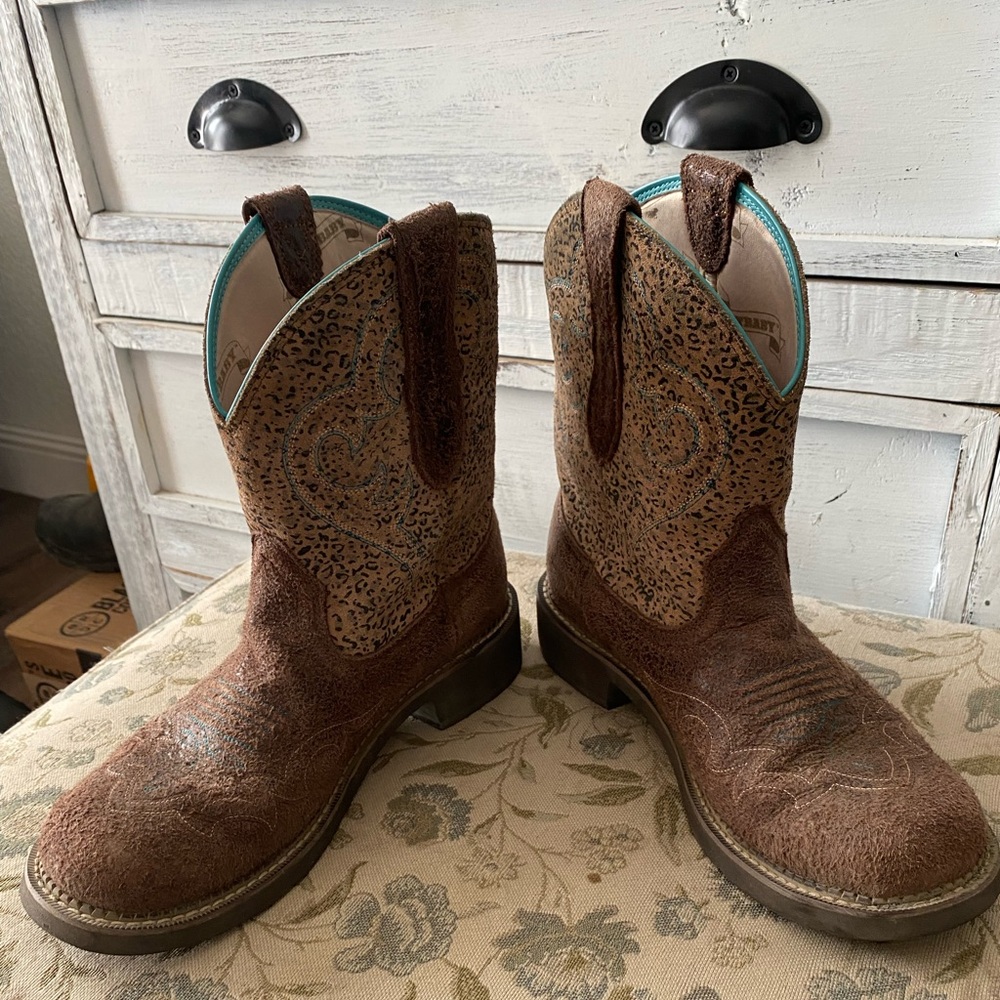 Ariat Suede Cheetah Print Boots,11B